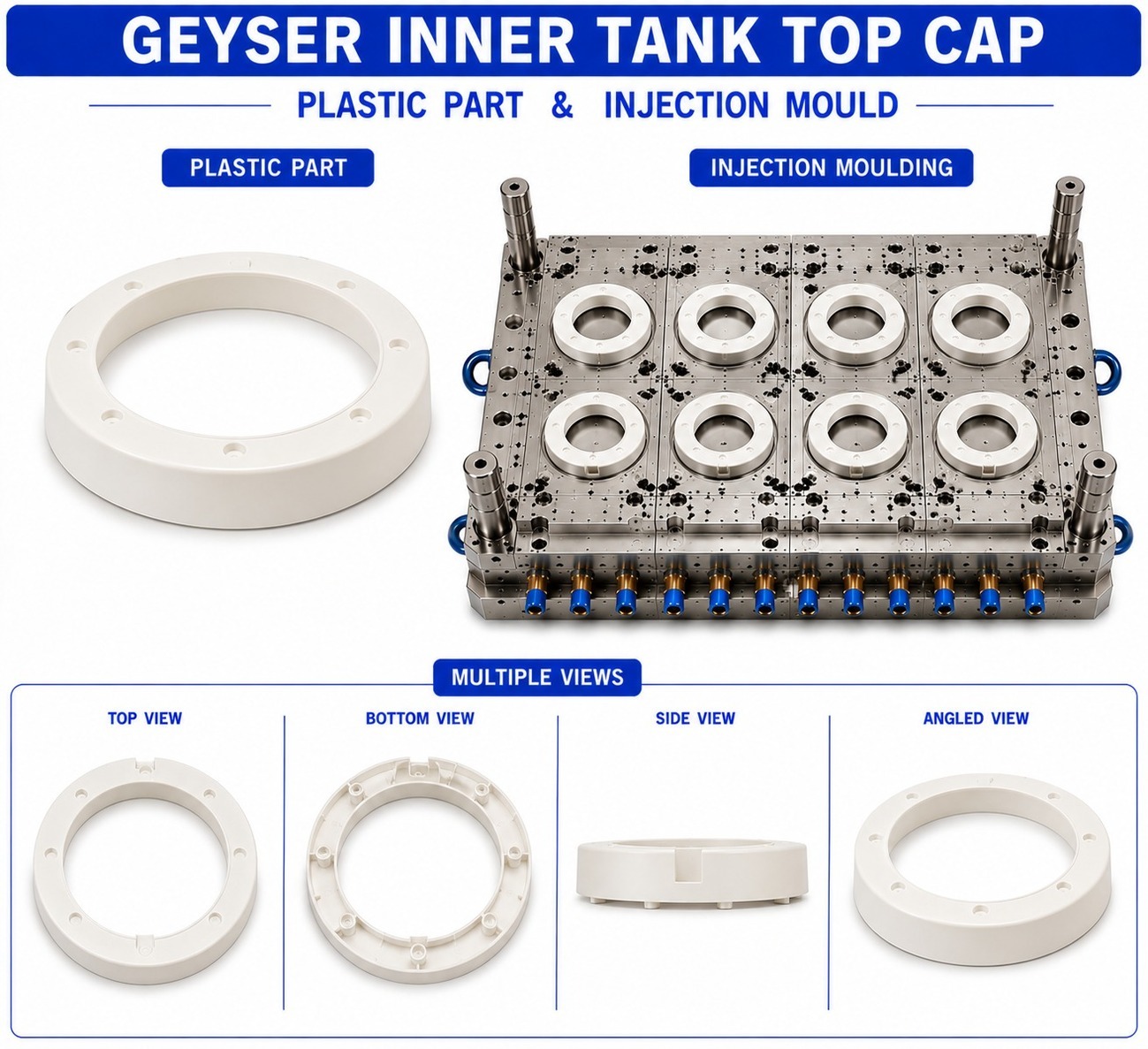 Geyser Plastic Inner Tank Top Cap Mould and Moulding Service